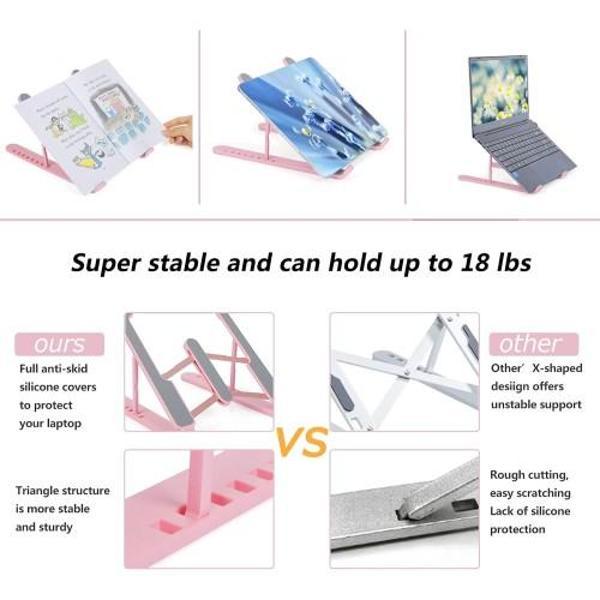 Büro Ev Ofis Bilgisayarı için 7 Kademe Ayarlanır Dizüstü Notebook Laptop Standı - Image 1