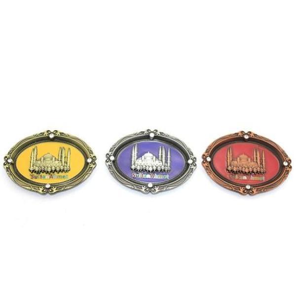Büro Ev Ofis Dekoru için İstanbul Hediyesi Sultanahmet Kabartma Metal Magnet - Image 1