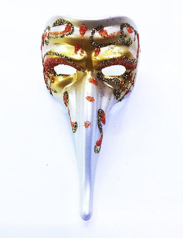 Büro Ev Ofis Dekoru için Turuncu İşli Seramik Venedik Uzun Mask Magnet - Image 1