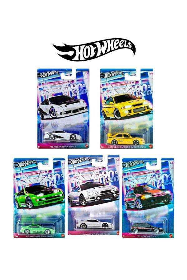 Hot Wheels Uzun Kart Silver Serisi 90's Street Scene 5'li set - Image 1
