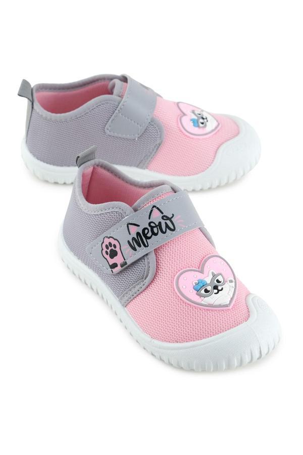 Gezer Yazlık Kız Çocuk Rahat Taban Cırt Cırtlı Ayarlanabilir Keten Günlük Ayakkabı - Image 1