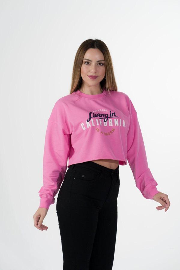 Drappe Ares Crop (Baskı) Pembe - Image 1