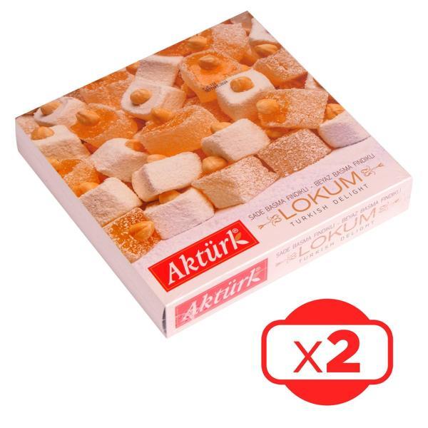 Aktürk Lokum Sade ve Beyaz Fındıklı 500 gr x 2 Adet  - Image 1