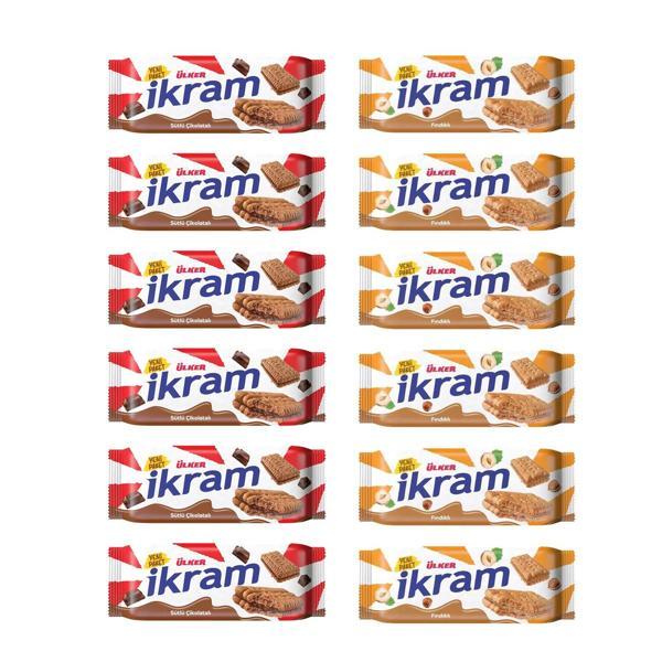 Ülker İkram 84 gr Çikolatalı ve Fındıklı 12 li Karma Paket - Image 1