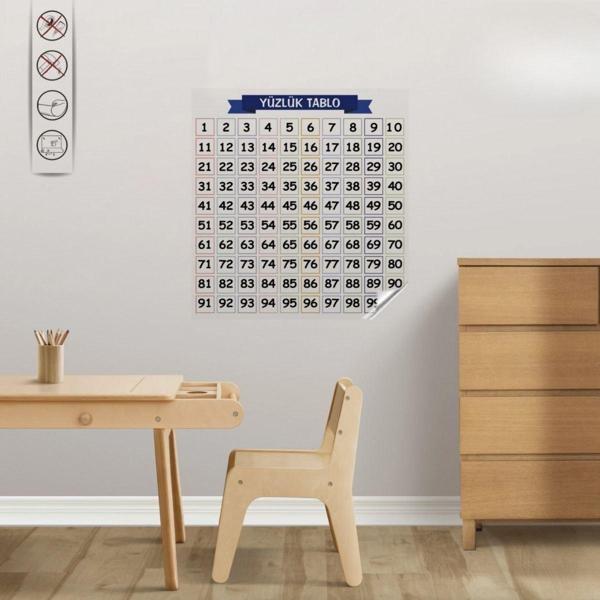 Büro Ev Ofis Öğrenci Odası için 60x50CM Statik Yapışır Yüzlük Matematik Eğitimi Tablosu - Image 1