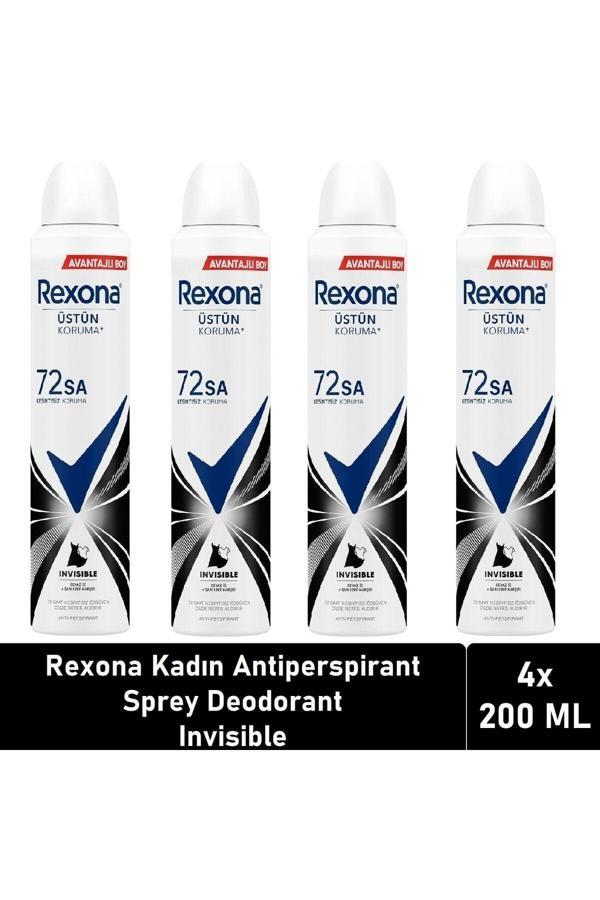 Rexona Invisible Black&White Kadın Sprey Deodorant 4 x 150 ML - Image 1