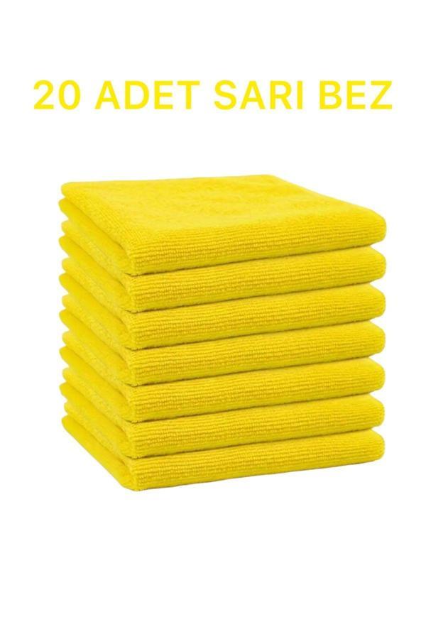 Mck Plus Mikrofiber Temizlik Bezi 20'Li 40X40 Mutfak Yer Banyo Temizleme Bezi Havlu Bez Sari Renk - Image 1