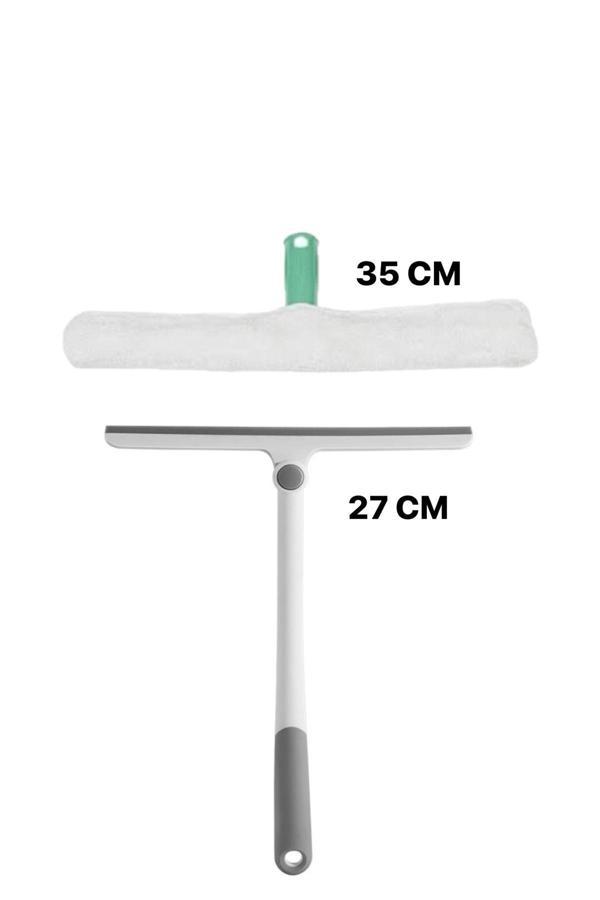 Mck Plus Mck Cam Peluşu 360 Derece Oynar Başlıklı Silikon Çekçek Cam Silme Aparatı Cam Çekceği Takımı - Image 1