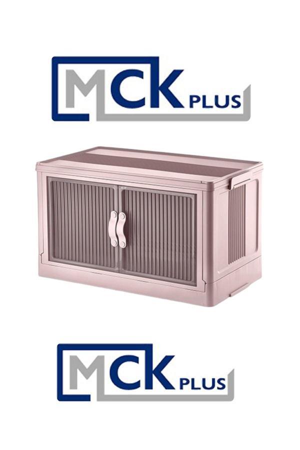 Umbex plus Çok Amaçlı Portatif İstiflenebilir Organizer Dolap - Saklama Kutusu Sepet Bez Setli Pembe - Image 1