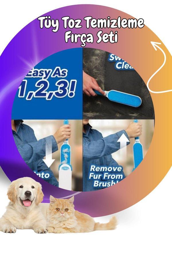 Alçin Kedi Köpek Tüy Toz Temizleme Fırça Seti - Image 1