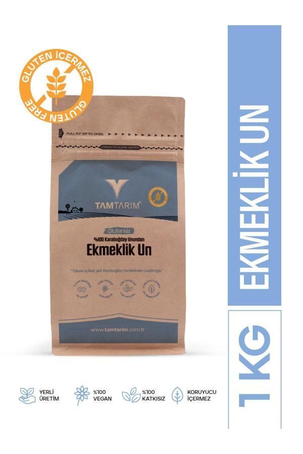 Tam Tarım Glutensiz %100 Tam Çiğ Karabuğday Unundan Ekmeklik Un 1 Kg - Image 1