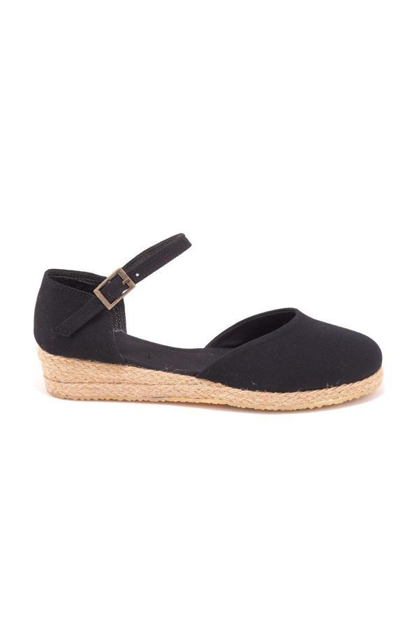 Gerçek Elişi Hasır 3cm Topuklu Bantlı Günlük Kadın Espadril Handmade - Image 1