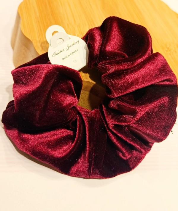 Monalisa Home Lüks Kırmızı Kadife Gösterişli  Lastik Toka - Image 1