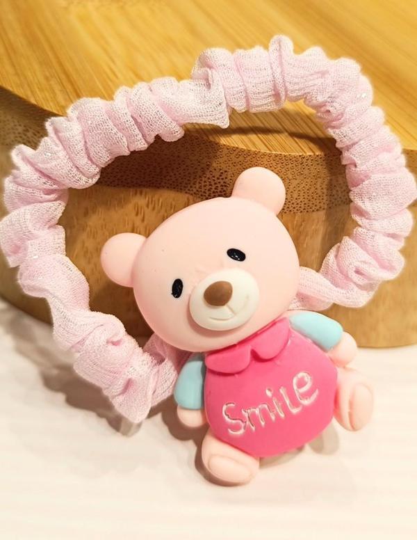 Monalisa Home Pembe Lüks Gösterişli Ayıcık Figürlü Lastik Toka - Image 1