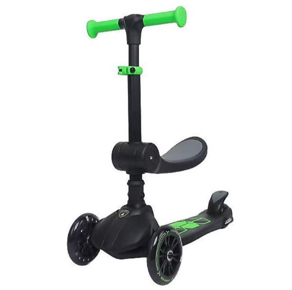 Lamborghini L5 2in1 Yeşil Katlanabilir 3 Tekerlekli Oturaklı Işıklı Çocuk Scooter - Image 1