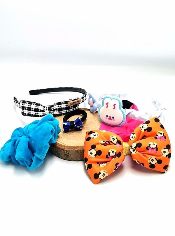 Renkli Desenli Taç Toka Bandana Set - Image 1