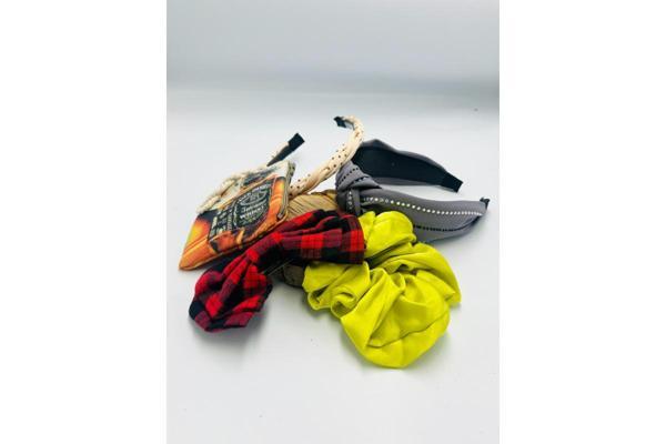Renkli Desenli Taç Toka Bandana Set - Image 1