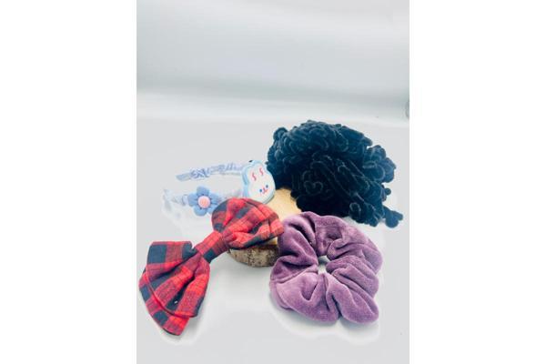 Renkli Desenli Taç Toka Bandana Set - Image 1