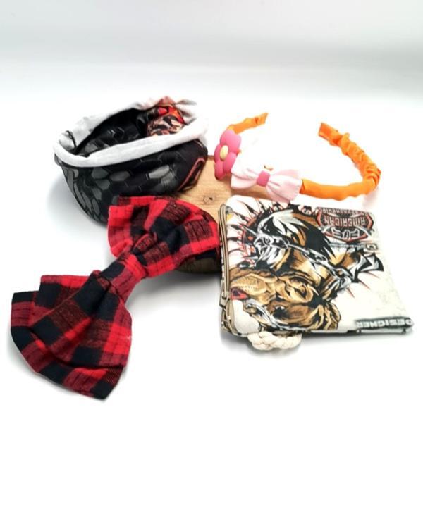 Renkli Desenli Taç Toka Bandana Set - Image 1