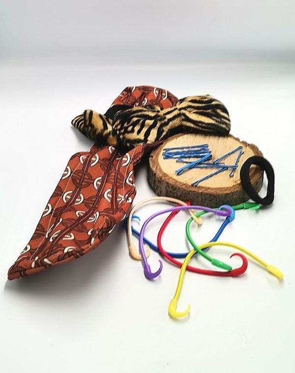 Renkli Desenli Taç Toka Bandana Set - Image 1