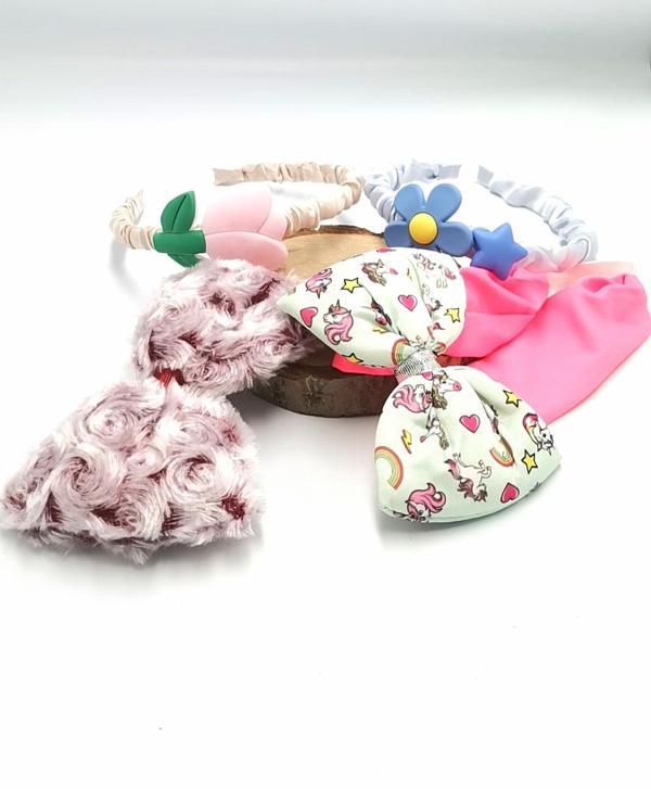 Renkli Desenli Taç Toka Bandana Set - Image 1