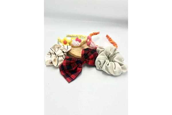 Renkli Desenli Taç Toka Bandana Set - Image 1