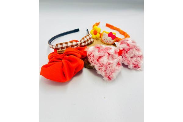 Renkli Desenli Taç Toka Bandana Set - Image 1