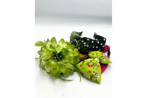 Renkli Desenli Taç Toka Bandana Set - Image 1