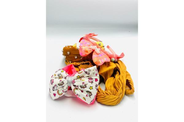 Renkli Desenli Taç Toka Bandana Set - Image 1