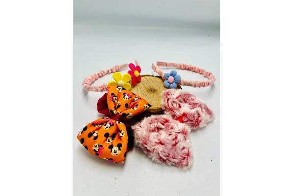 Renkli Desenli Taç Toka Bandana Set - Image 1