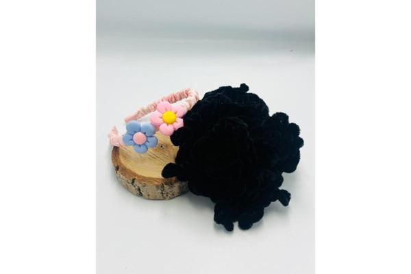 Renkli Desenli Taç Toka Bandana Set - Image 1
