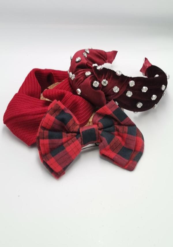 Renkli Desenli Taç Toka Bandana Set - Image 1