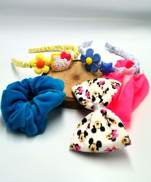 Renkli Desenli Taç Toka Bandana Set - Image 1