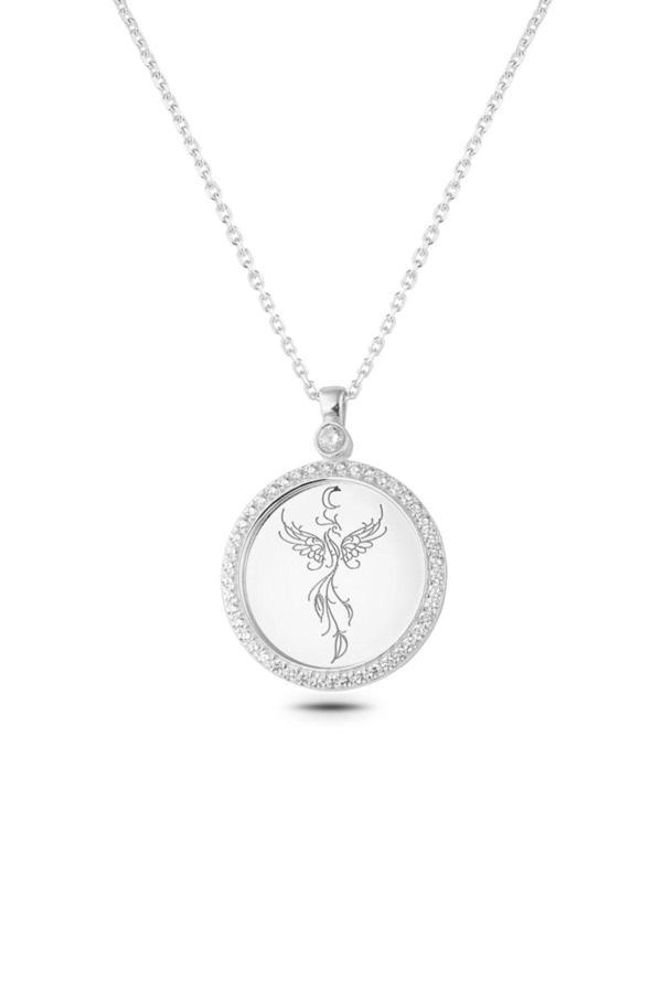 Azuris Silver Azuris 925 Ayar Gümüş Zümrüdü Anka Kuşu Kolye - Image 1