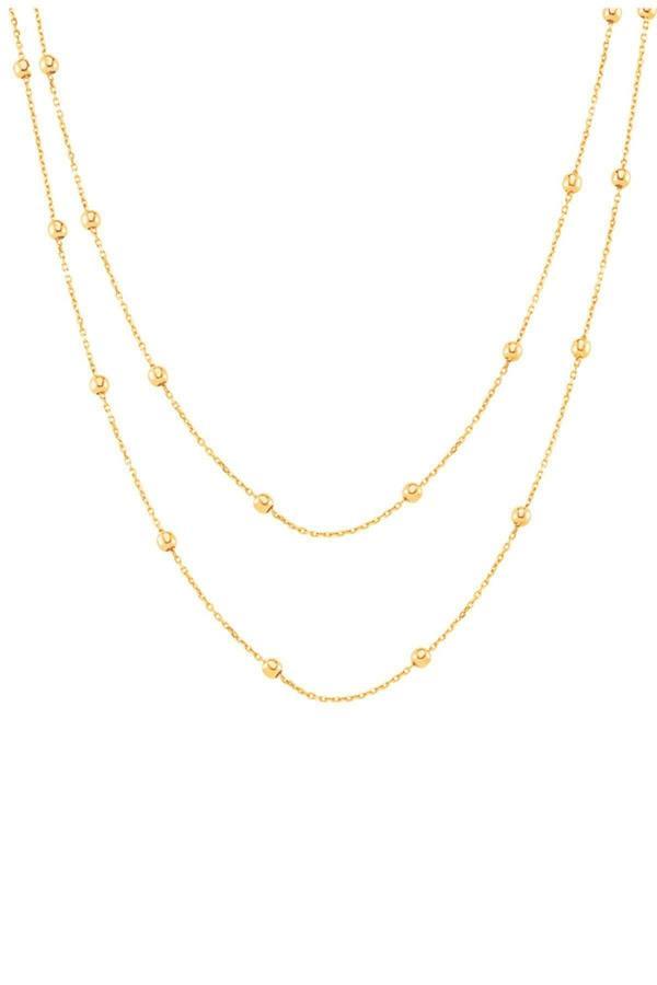 Azuris Silver Azuris 925 Ayar Gümüş Toplu Zincir Ikili Kolye 50 Cm - Image 1