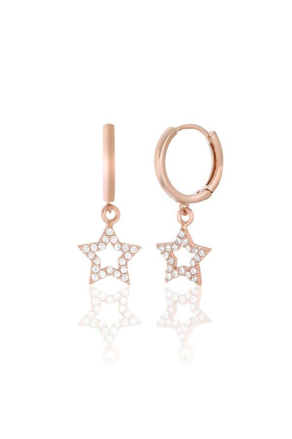 Rachon Azuris 925 Gümüş Taşlı Yıldız Küpe - Image 1