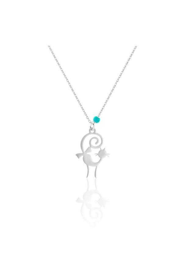 Azuris Silver Azuris 925 Ayar Gümüş Şirin Kedi Kolye - Image 1