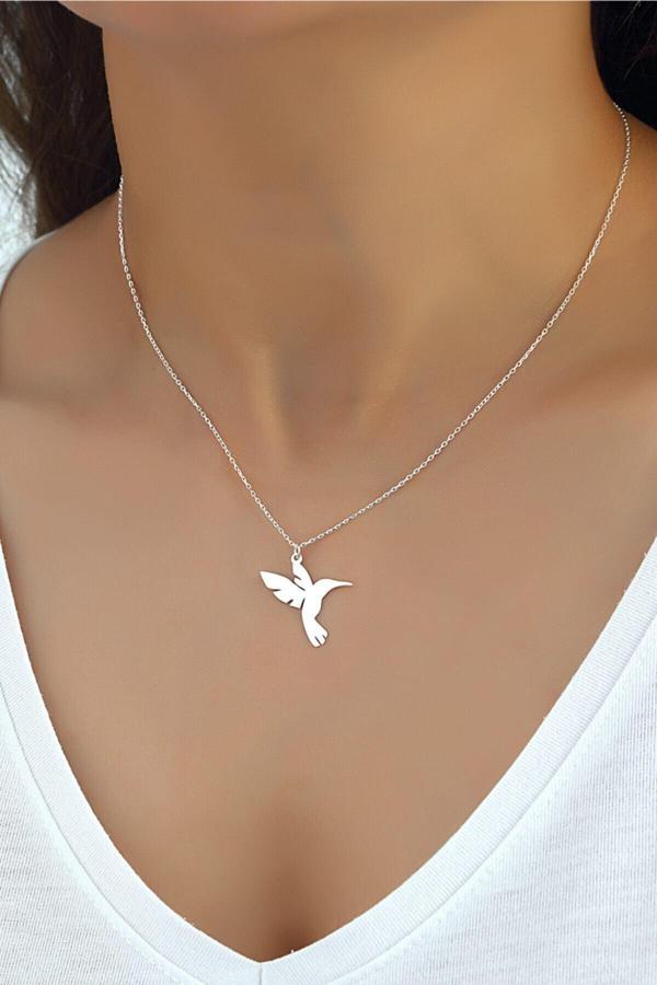 Azuris Silver Azuris 925 Ayar Gümüş Arı Kuşu Kolye - Image 1