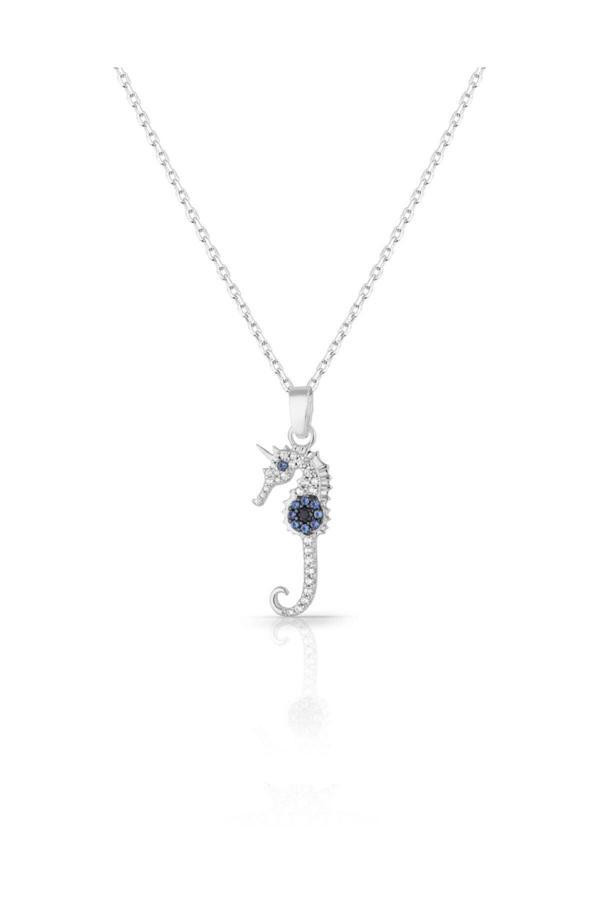 Azuris Silver Azuris 925 Ayar Gümüş Nazar Deniz Atı Kolye - Image 1