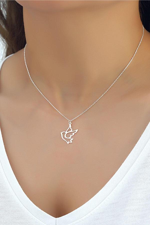 Azuris Silver Azuris 925 Ayar Gümüş Güvercin Kolye - Image 1