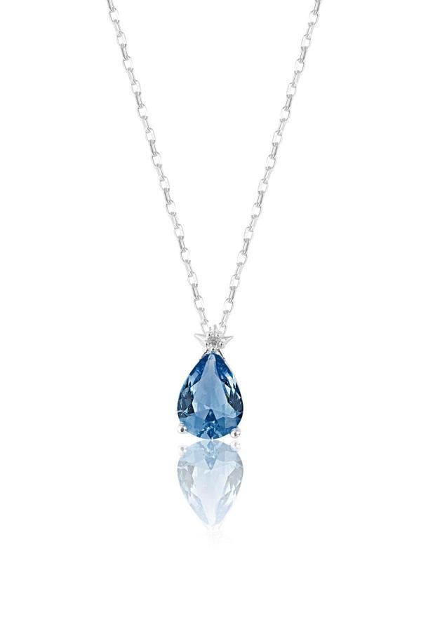 Rachon Azuris 925K Gümüş London Blue Gece Yıldızı Kolye - Image 1