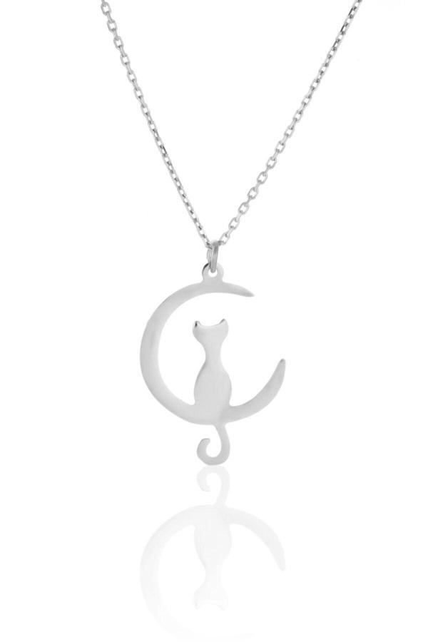 Azuris Silver Azuris 925 Ayar Gümüş Yalnız Kedi Kolye - Image 1