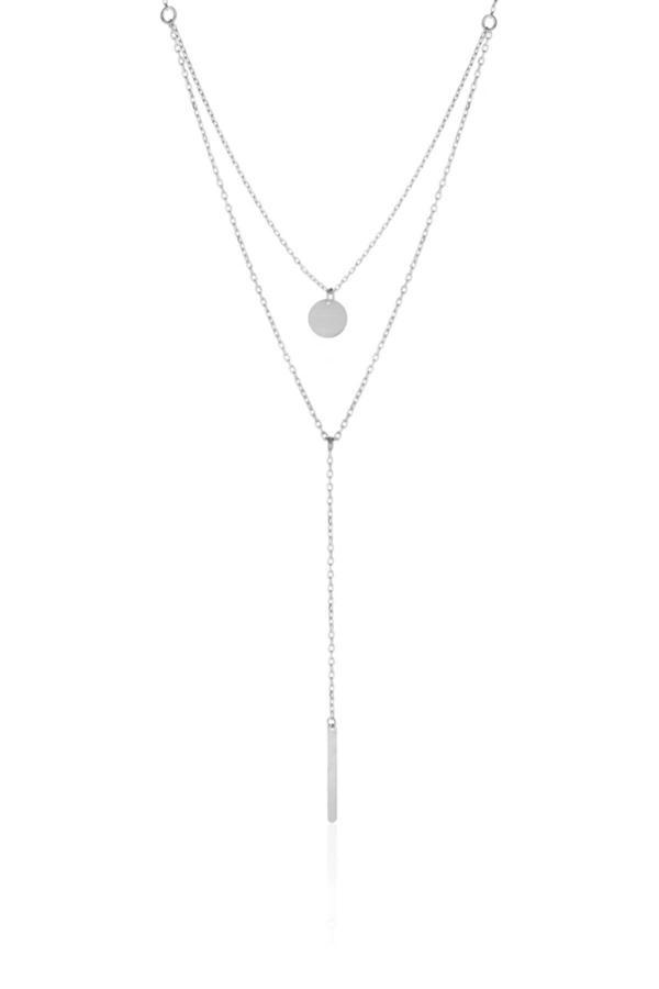 Azuris Silver Azuris 925 Ayar Gümüş Ikili Uzun Kolye - Image 1