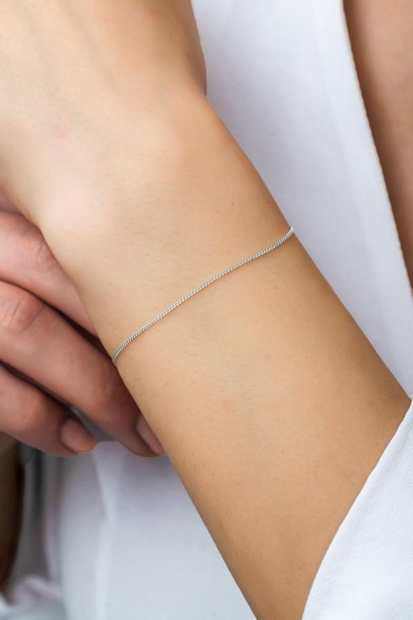 Azuris Silver Azuris Silver 925K Gümüş 1 Mm Gurmet Zincir Bileklik - Image 1