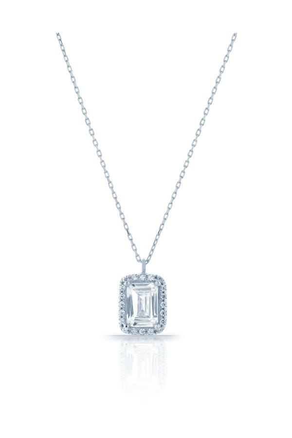 Azuris Silver Azuris 925 Ayar Gümüş Baget Taşlı Kolye - Image 1