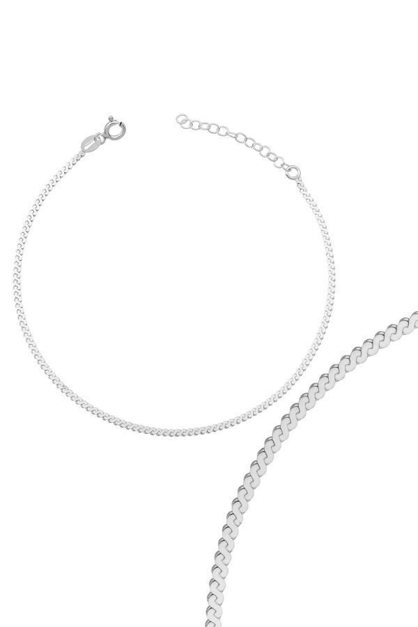 Azuris Silver Azuris Silver 925K Gümüş Sepantin Zincir Bileklik - Image 1