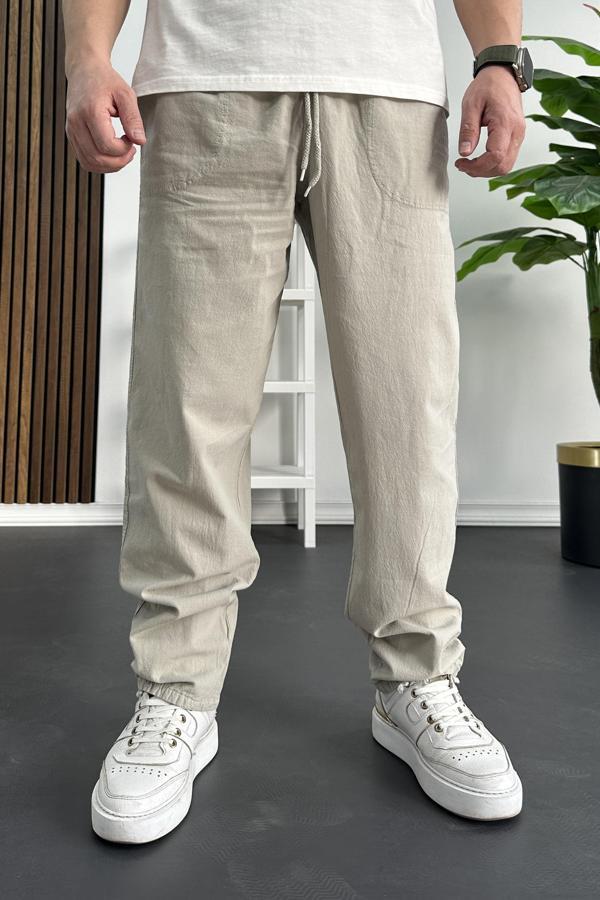 Erkek Baggy Kalıp Pantolon Bej Edw130 - Image 1