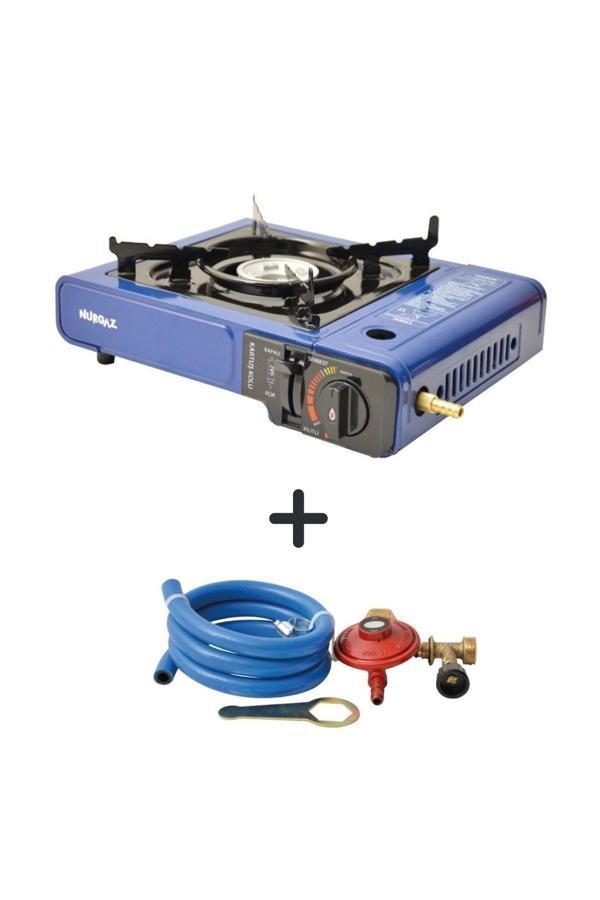 Tekli Portatif Ocak Mavi+Hortum Dedantör Set - Image 1