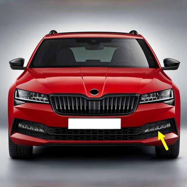 Skoda Superb 2020-2023 Ön Sol Sis Farı Çıtası Siyah 3V0853767C - Image 1