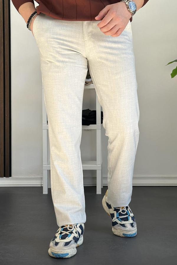 Erkek Pamuklu Kumaş Regular Pantolon Gri Edw226 - Image 1